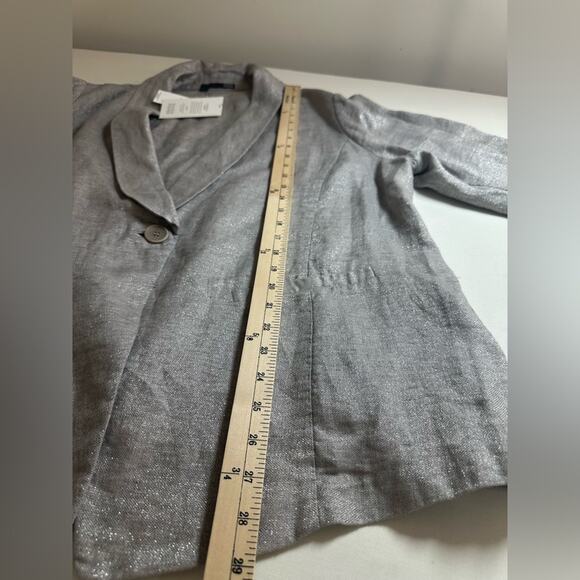 NWT Eileen Fisher Grey Twinkle Linen Jacket Blazer Size 2X - Picture 8 of 8